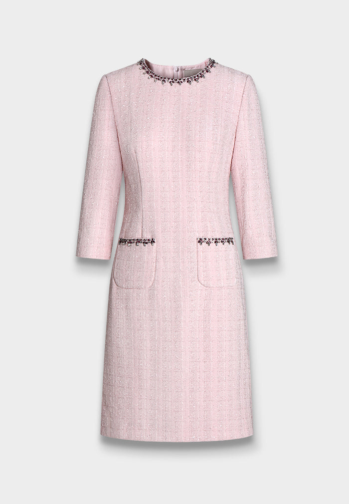 Rose Bijou Embellished Pocket Dress