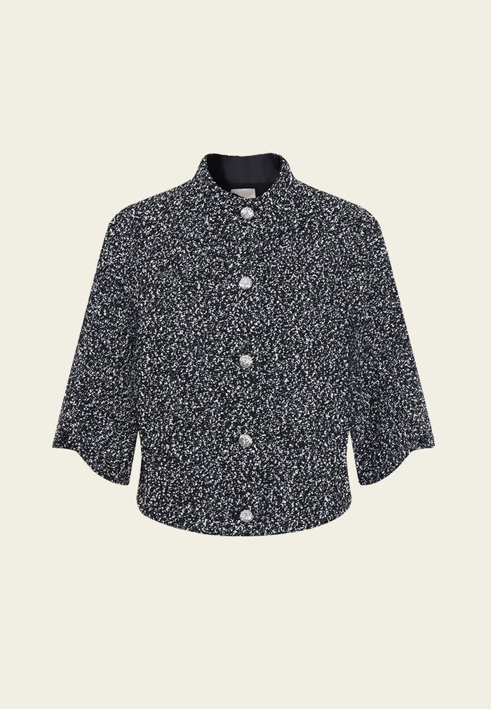 Speckle Texture Cropped Blouse