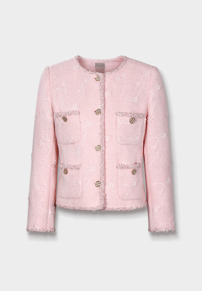 Blush Elegance Embroidered Jacket