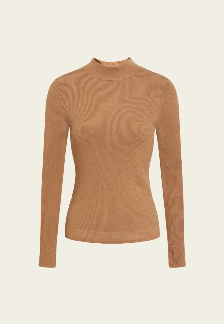 Ribbed Mock Neck Sweater