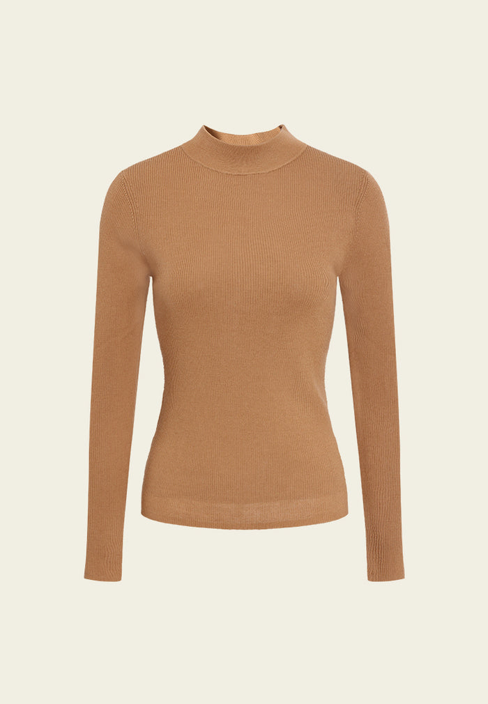 Ribbed Mock Neck Sweater