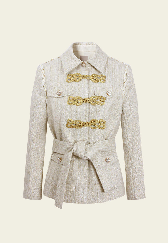 Knot-Detail Tie-Belt Jacket