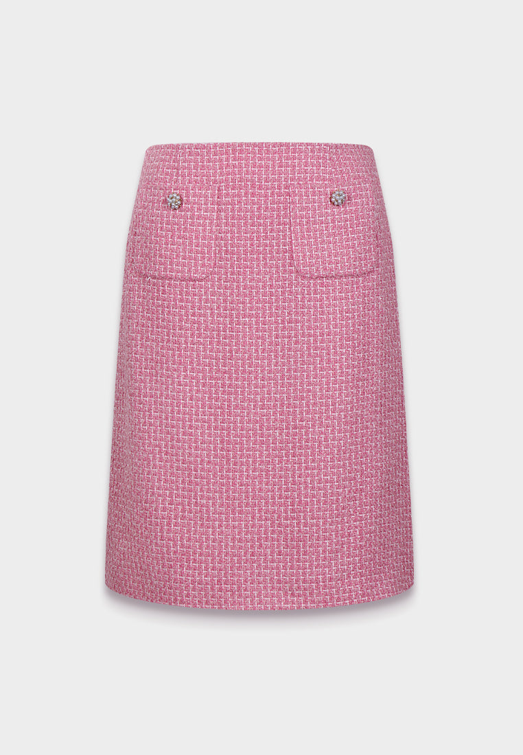 Rose Bloom Tweed Skirt