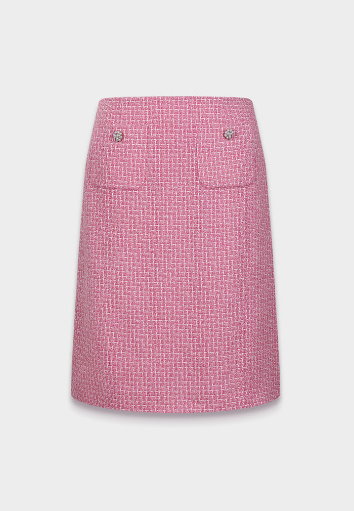 Rose Bloom Tweed Skirt