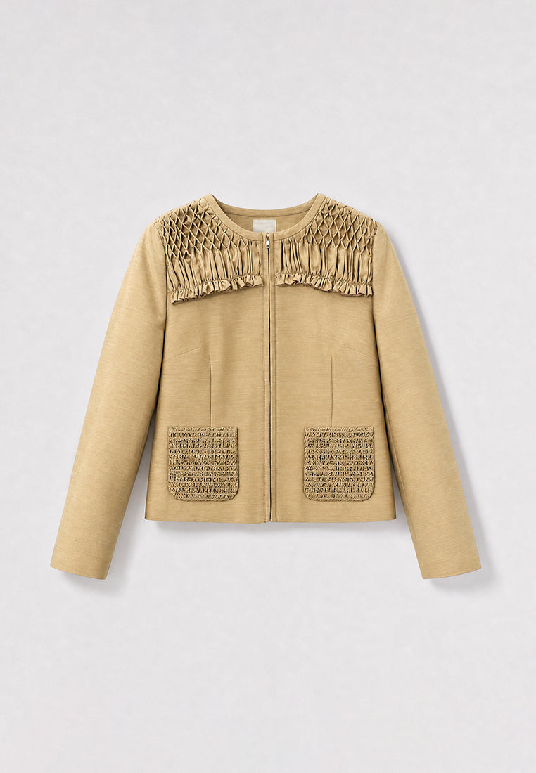 Beige Smock Texture Jacket