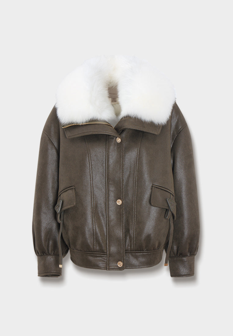 Frosted Fitted Leather Jacket