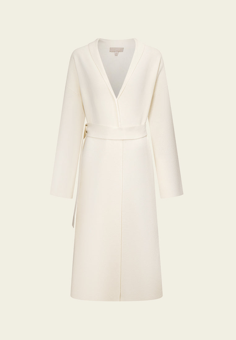 Thick-belted Wrap Knitted Robe