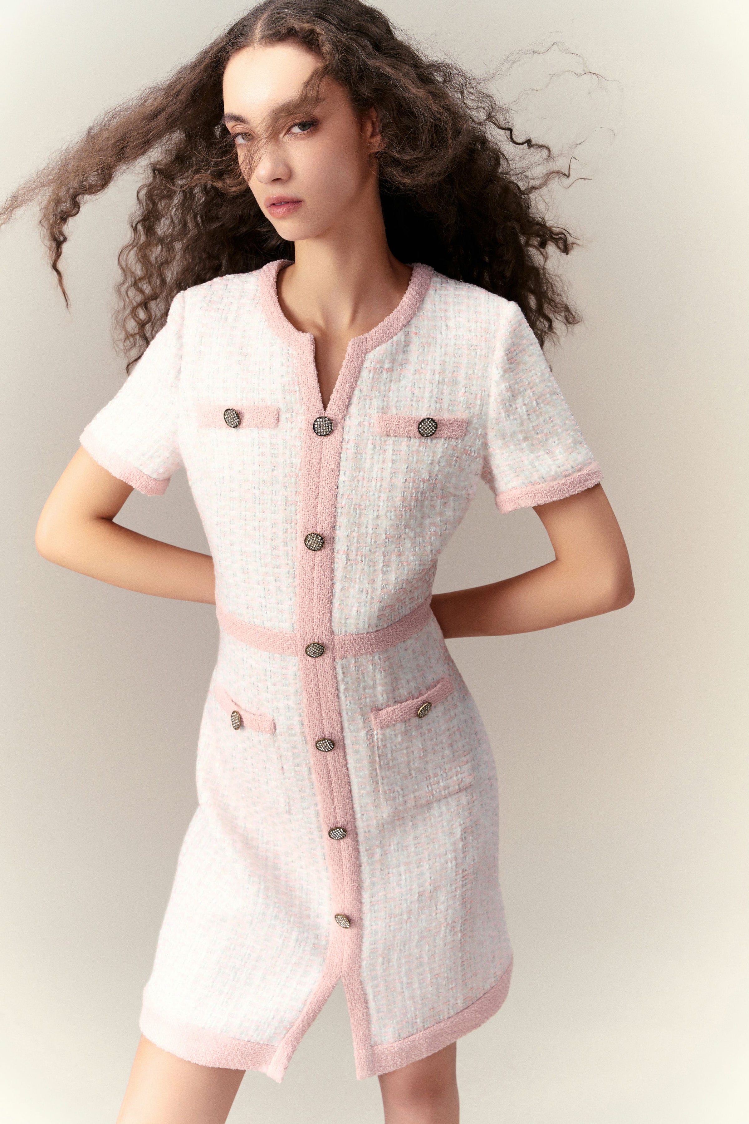 Pink Lady Classic Tweed Dress – MOISELLE