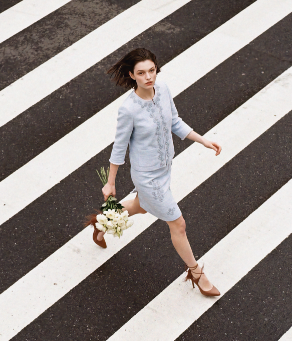 Azure Peony Embellished Jacket