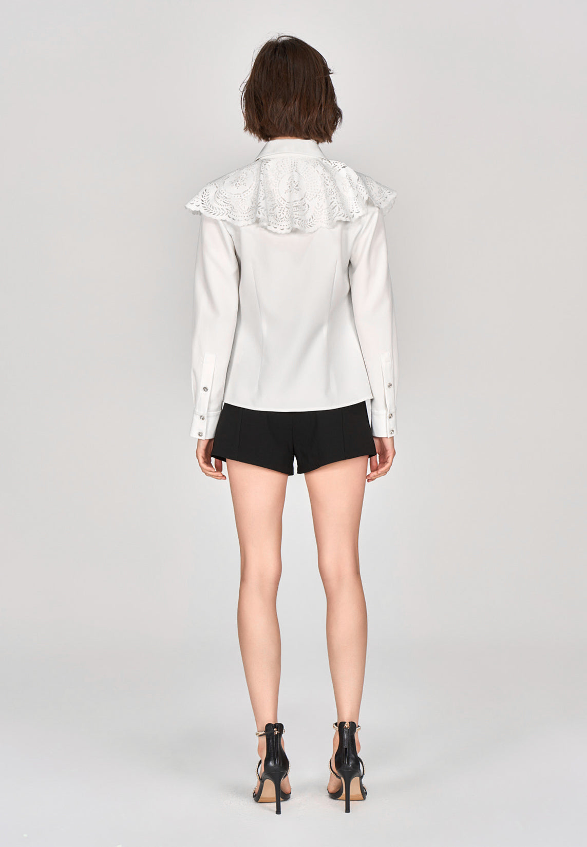 White Lace Peter Pan Collar Shirt
