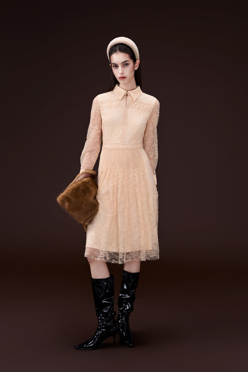 Panelled Lace Dress