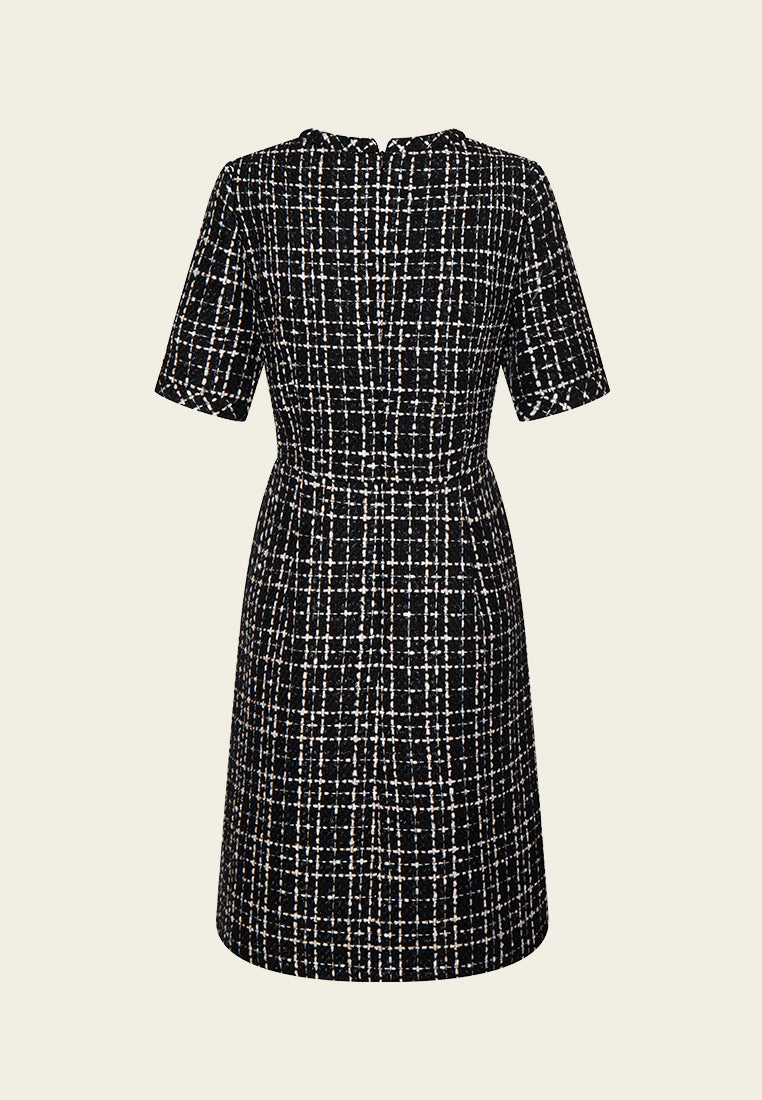 Signature Check Tweed Slit Dress