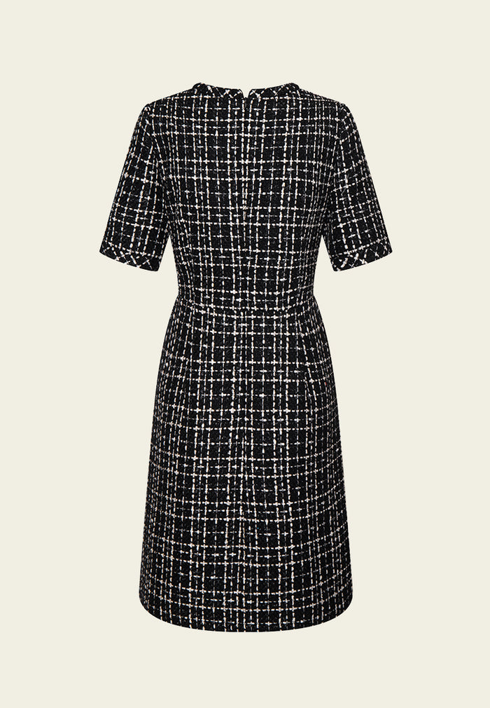 Signature Check Tweed Slit Dress