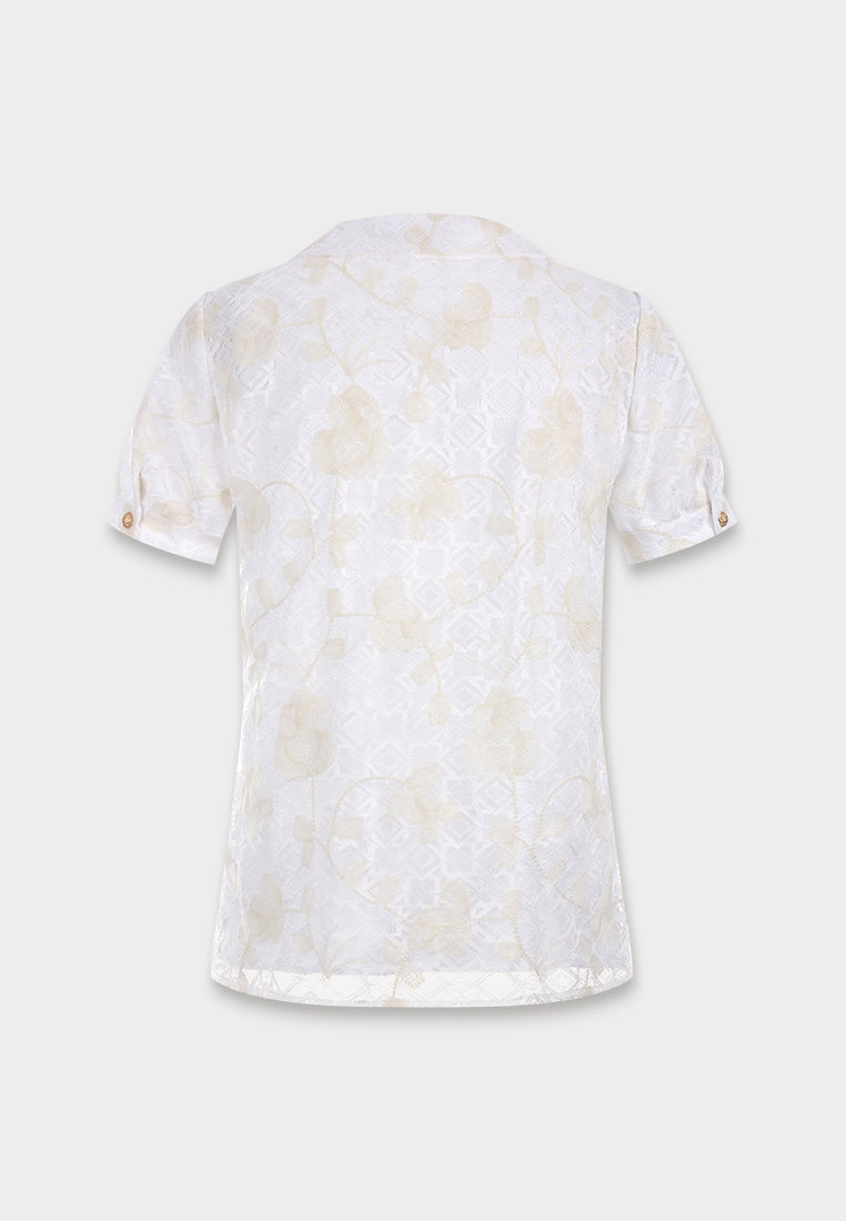 Ivory Bloom Embellished Blouse