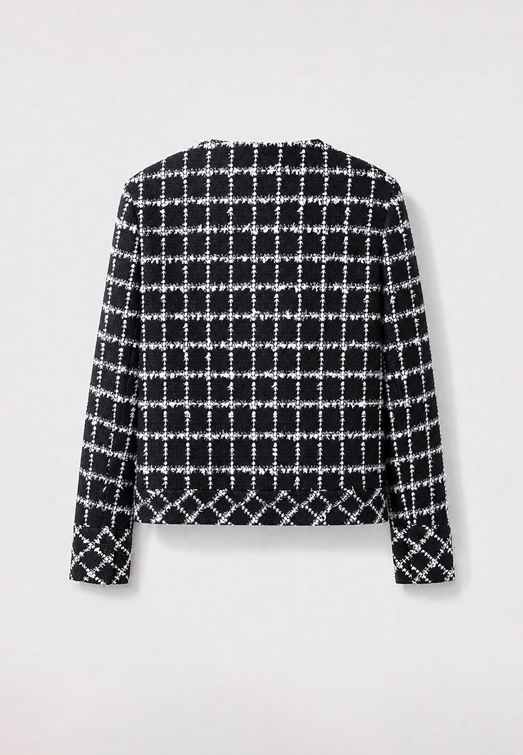 Noir Blanc Tweed Carreau Jacket