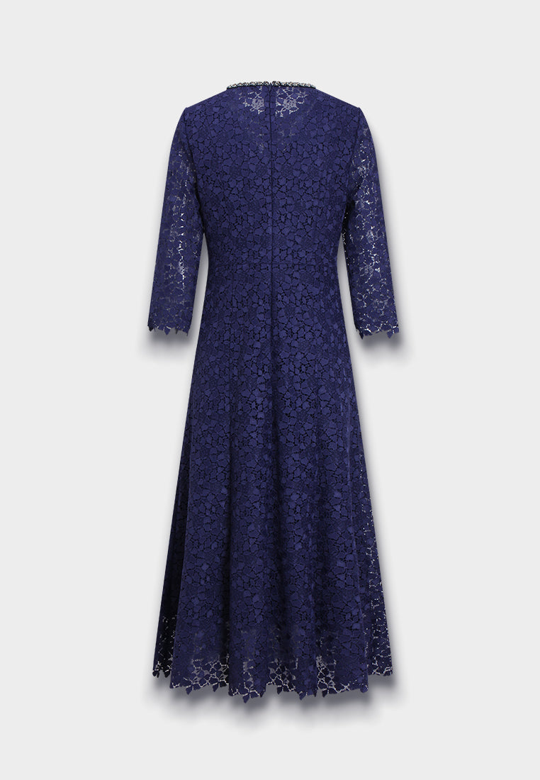 Robe en Dentelle Bleu Minuit