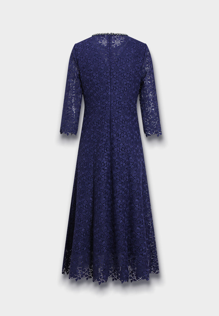 Robe en Dentelle Bleu Minuit