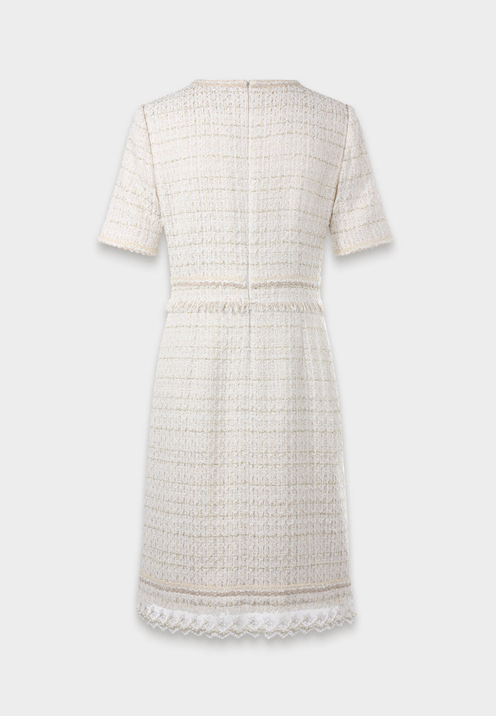Ivory Tweed Elegance Dress