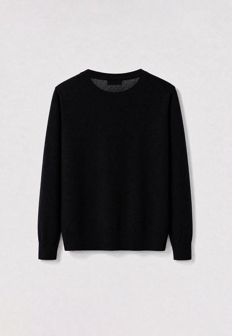 Noir Camélia Embellished Knit Sweater