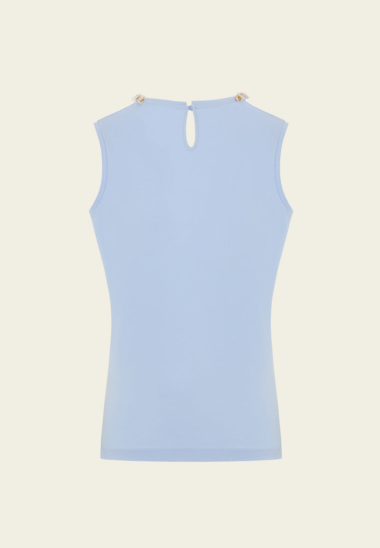 Embellished Chain-detail Sleeveless top