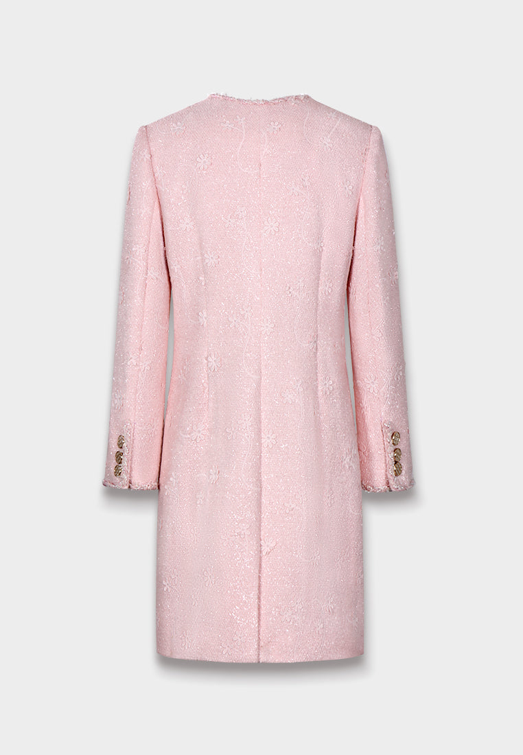 Blush Elegance Embroidered Coat