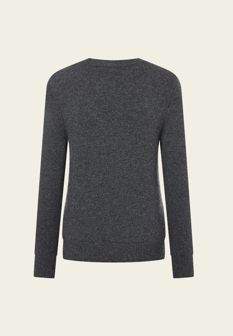 Ribbed-trim Mixed Cashmere Pullover