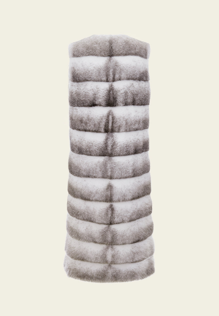 Ombré effect Panelled Fur Gilet