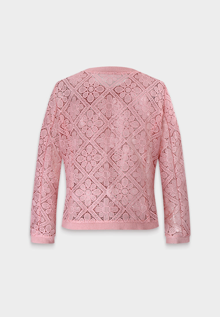 Rosé Dentelle Jardin Cardigan