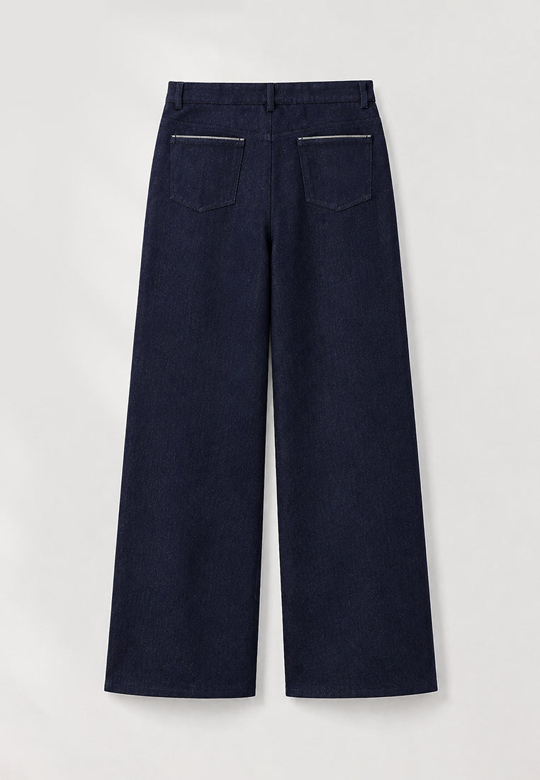 Nuit Fleur Embroidered Wide-Leg Denim Trousers