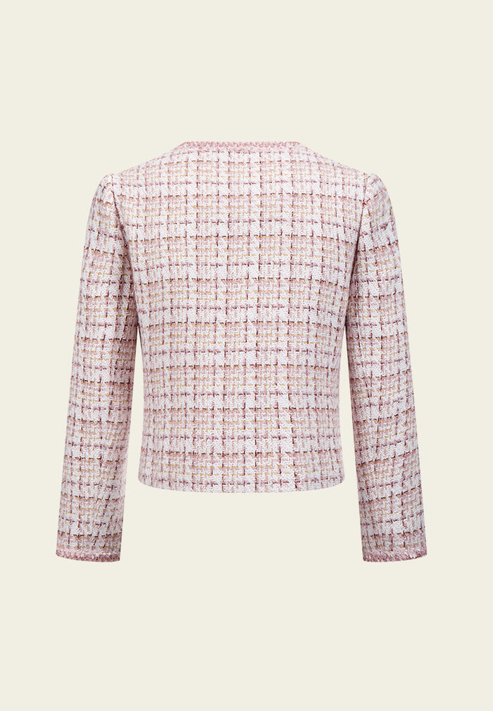 Lurex-trim Patch-pocket Tweed Jacket