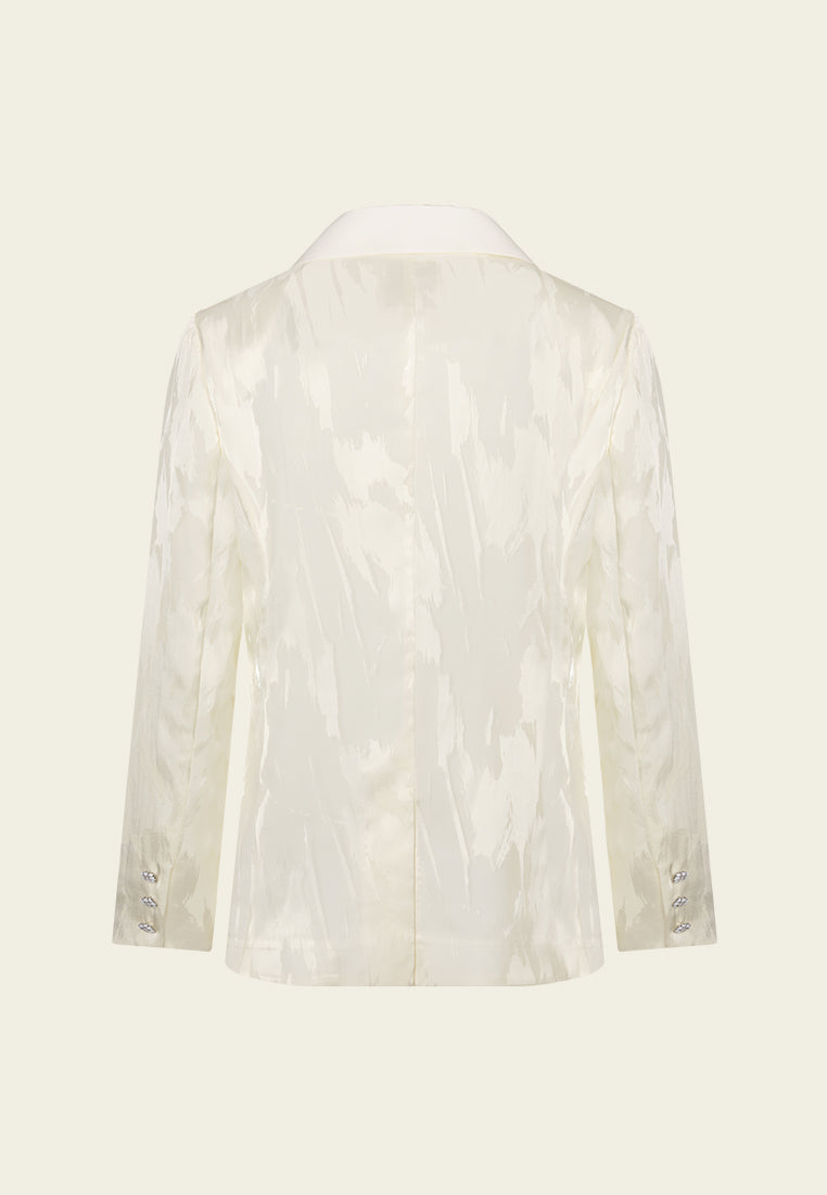 Single-breasted Jacquard Enamel-button Blazer