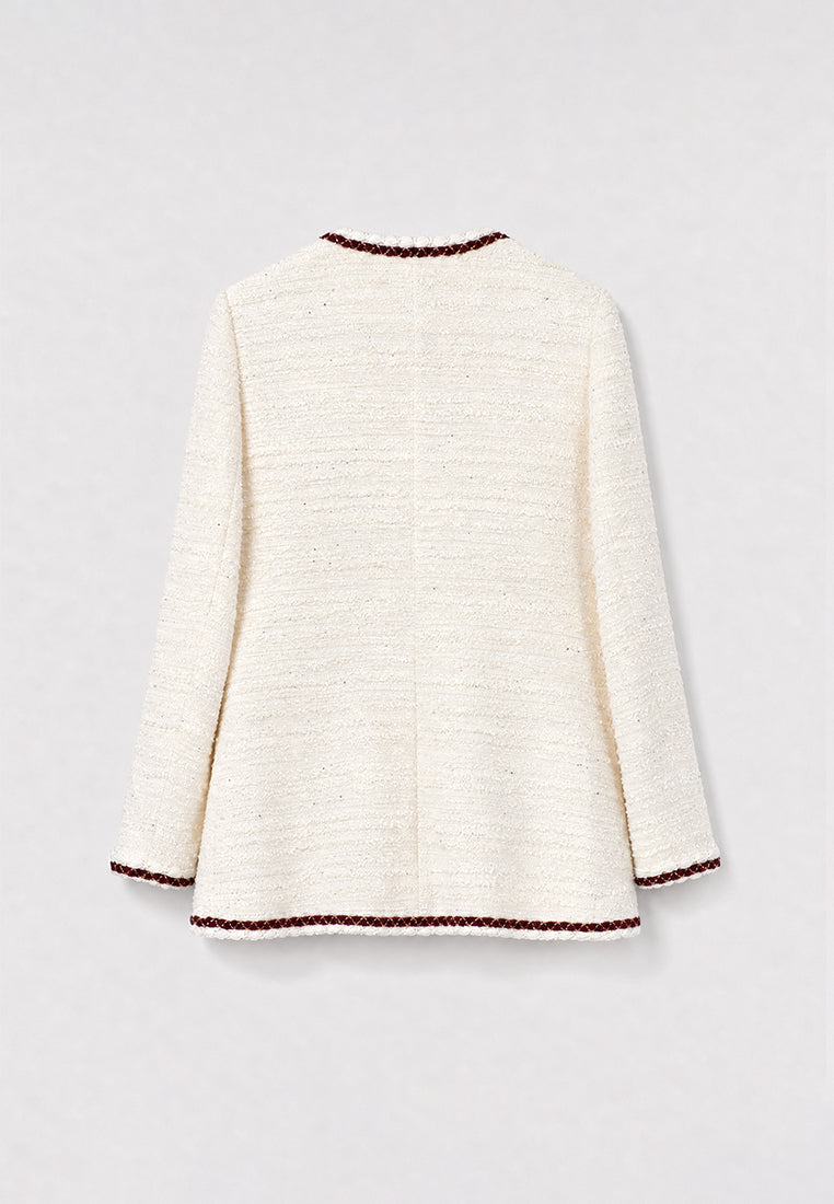 Crème Tweed Tresse Bordeaux Jacket