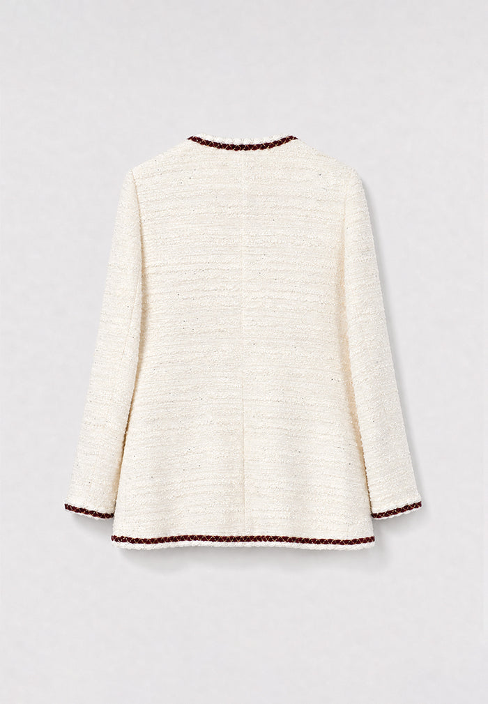 Crème Tweed Tresse Bordeaux Jacket