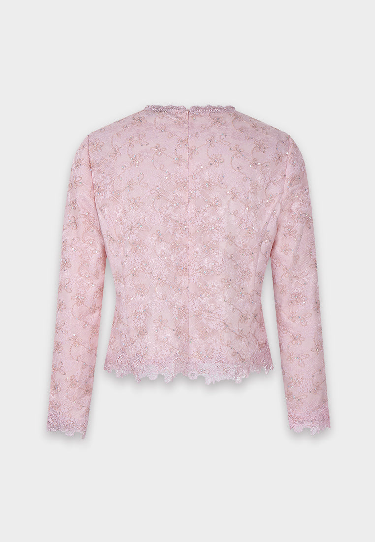 Rose Lace Élegance Blouse