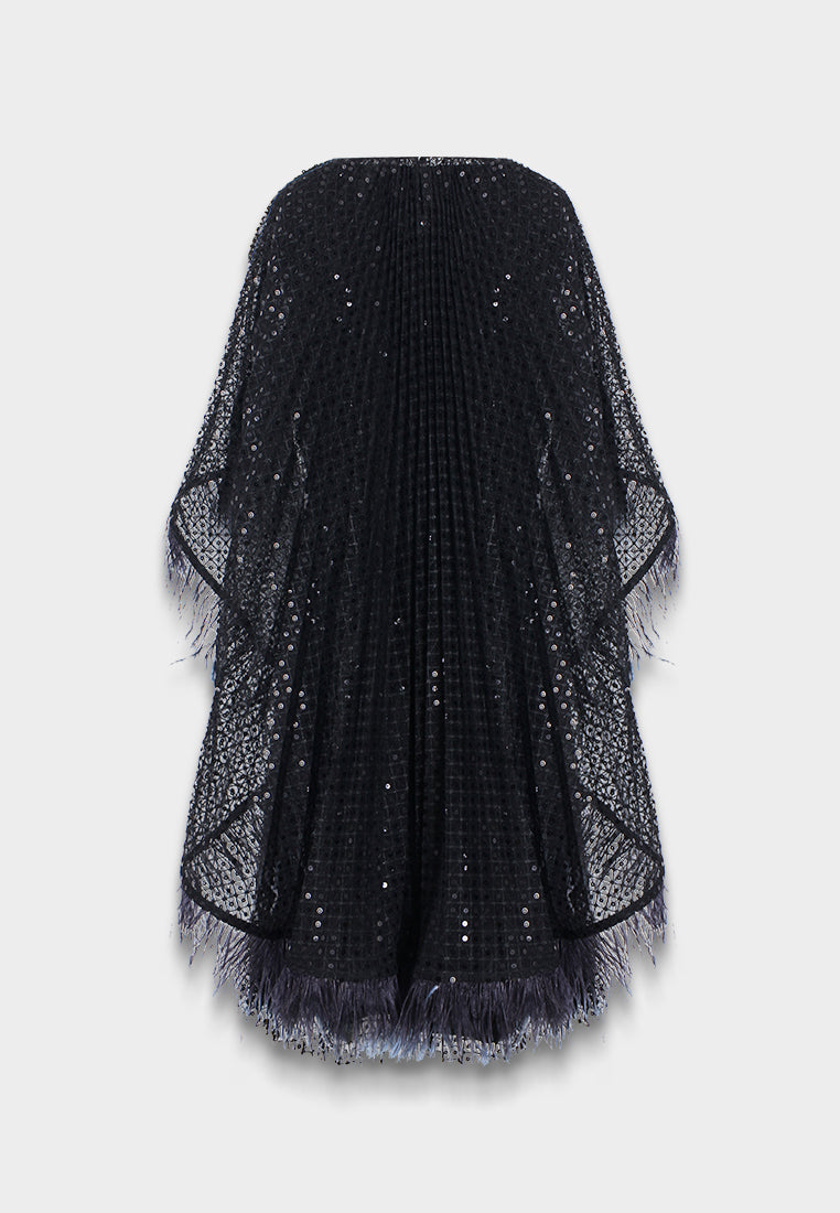 Noir Plumage Sequin Dress