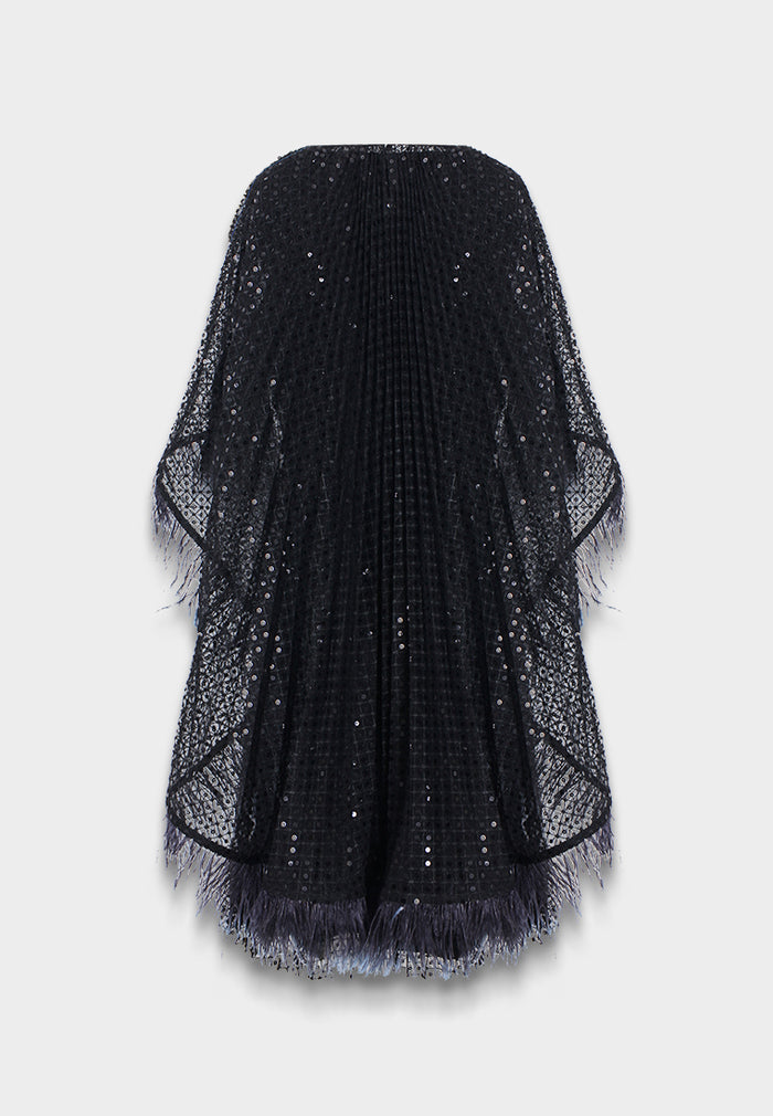 Noir Plumage Sequin Dress