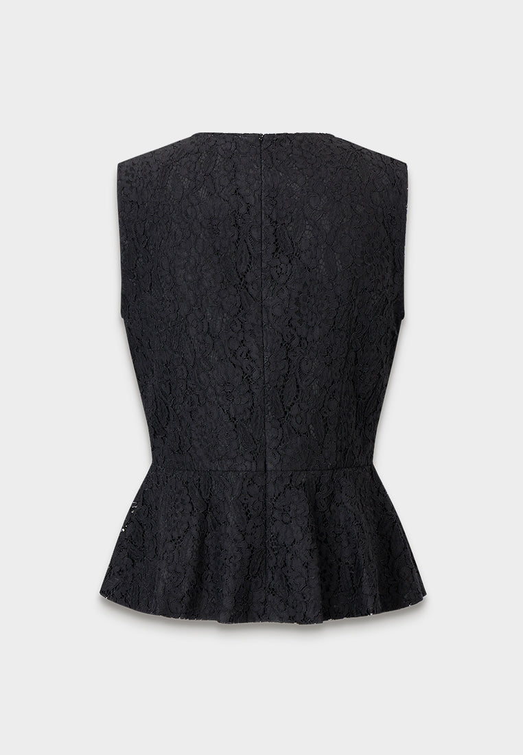 Dentelle Peplum Top