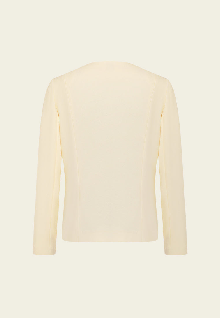 Custard Beaded Crepe Jacket MOISELLE
