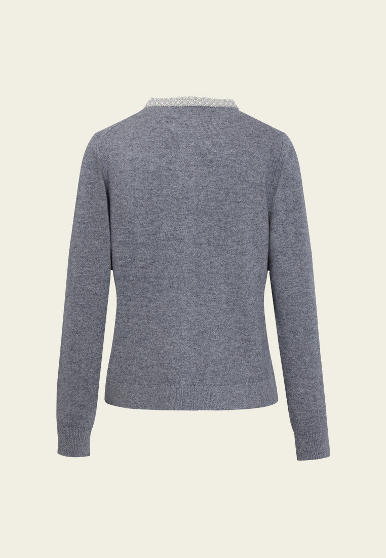 Broderie Fleurie Ribbed Knit Top