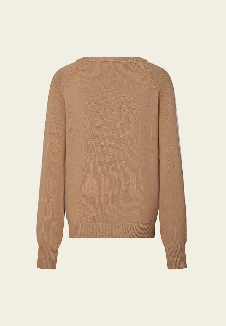 Contrast-sideseam Knitted Jumper