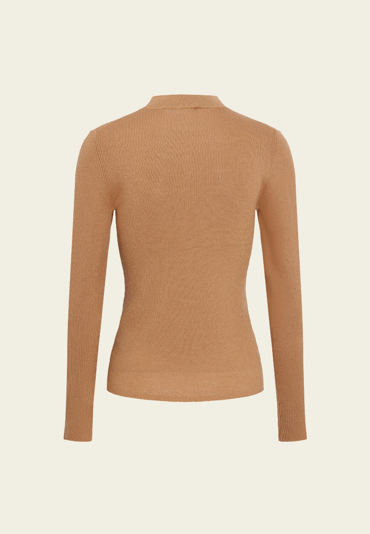 Ribbed Mock Neck Sweater