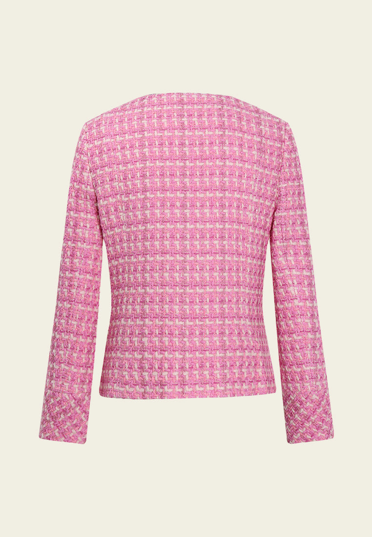 Embellished-button Tweed Cropped Jacket