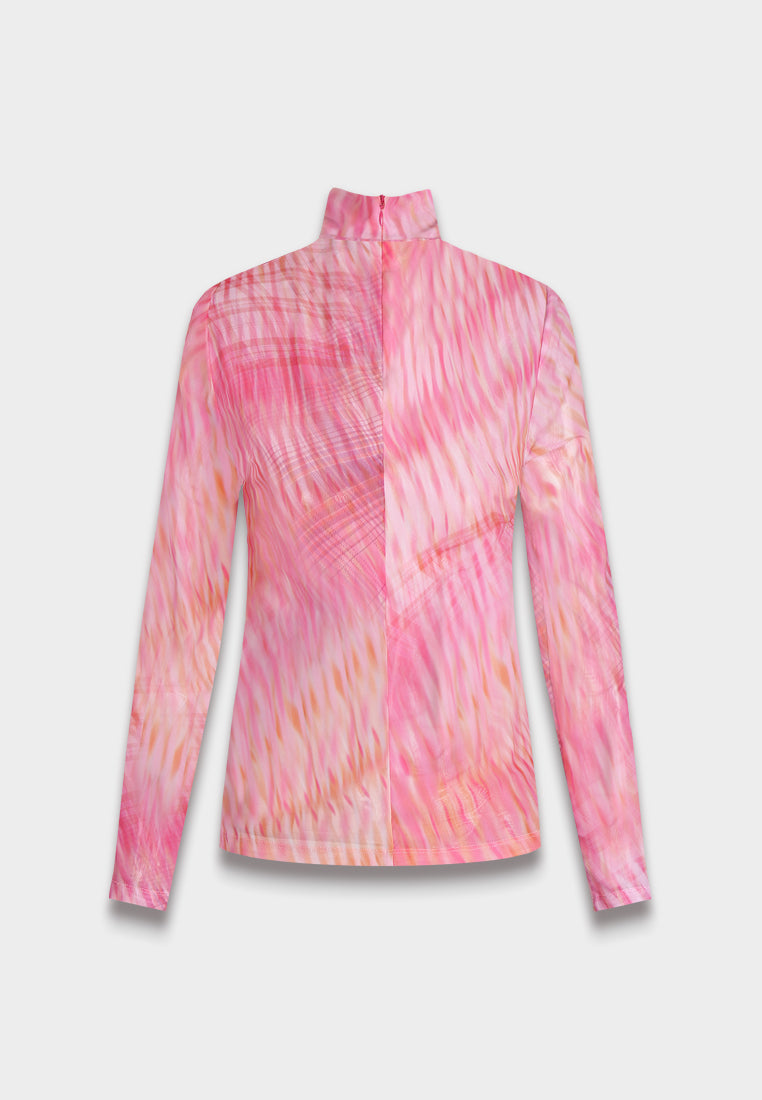 Ripple Bloom High-Neck Top