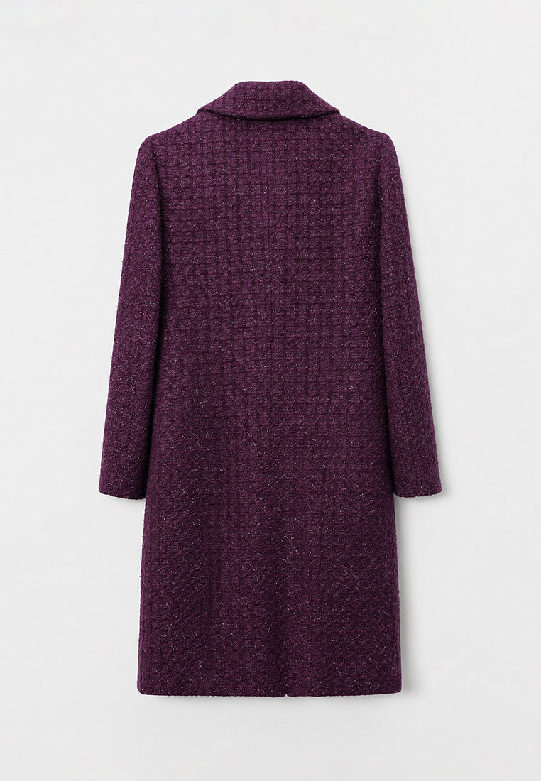 Violet Tweed Fleur Argent Coat