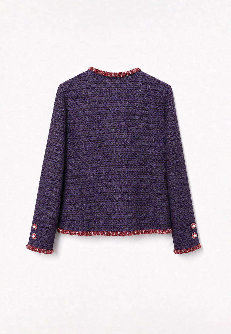 Violet Tweed Tresse Rouge Jacket