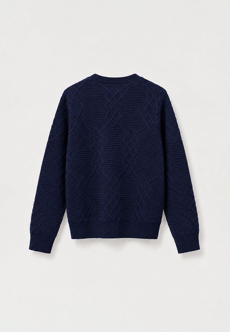 Bleu Hortensia Embroidered Cable-Knit Sweater
