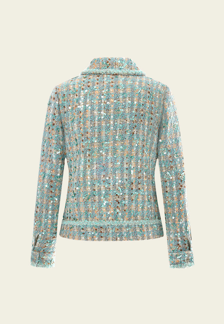 Contrast Checked Tweed Jacket