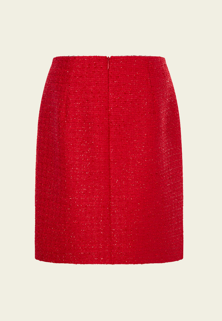 Slit Pocket Tweed Mini Skirt