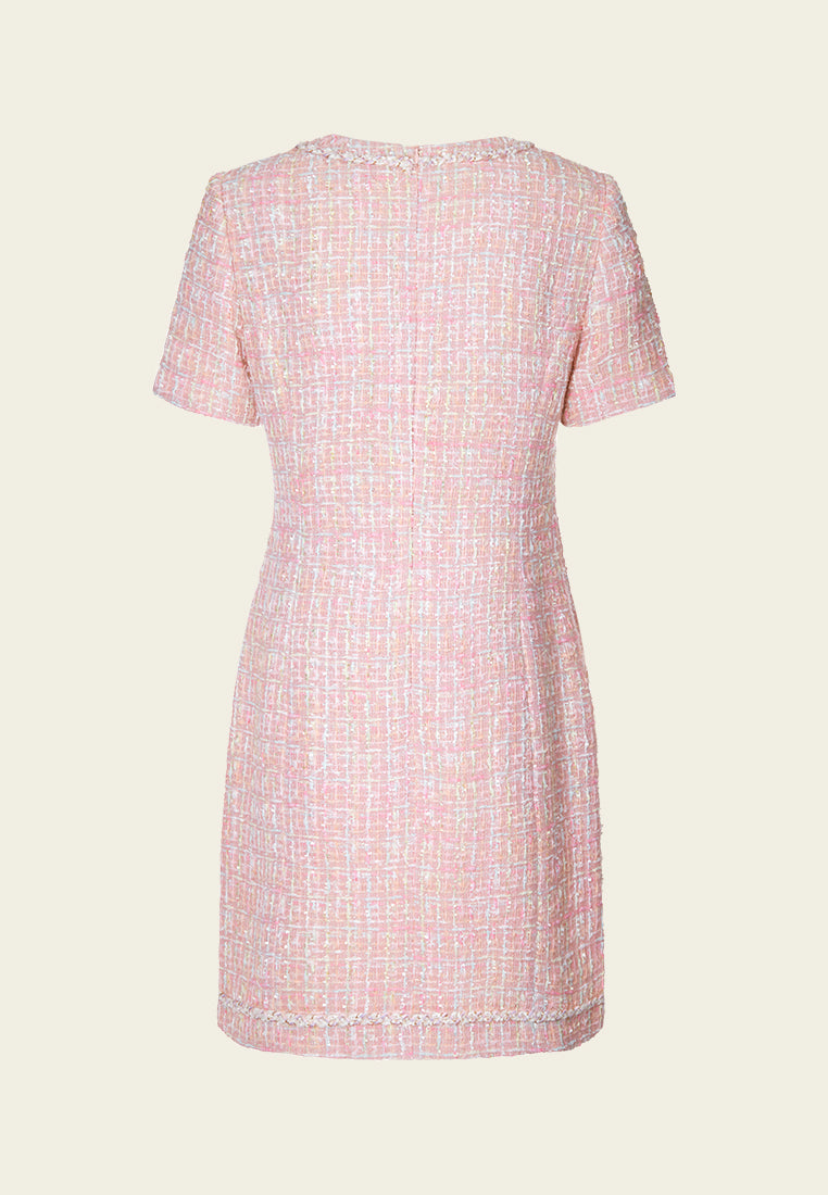 Pastel structured Flap-pocket Dress