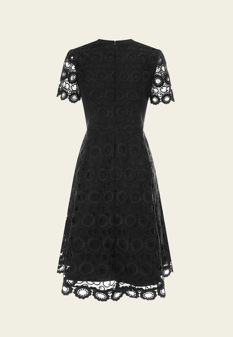 Black Lace Slim Waist Dress
